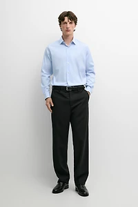 Slim fit stretch cotton blend shirt