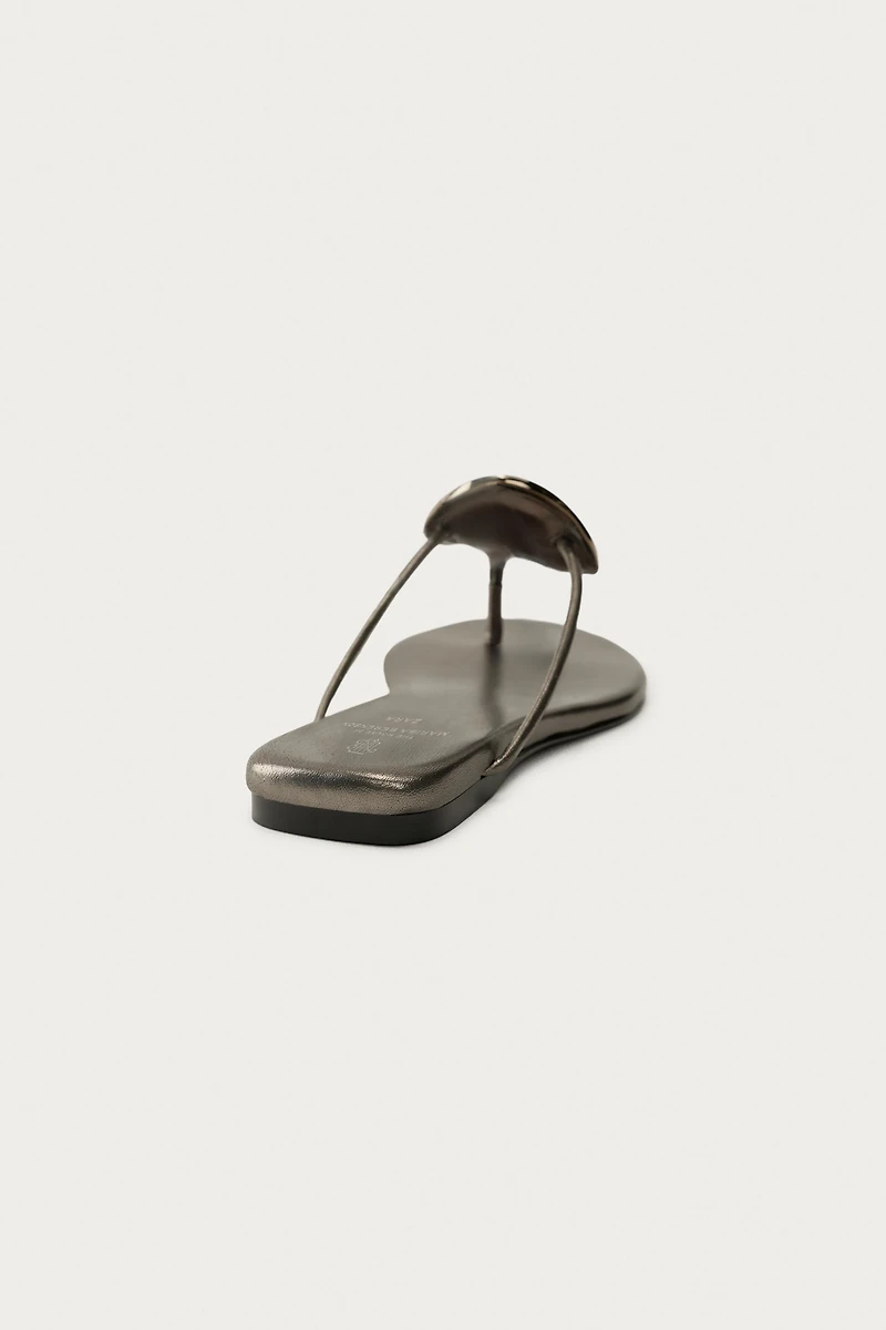 MARISA BERENSON X ZARA FLAT LEATHER SANDALS