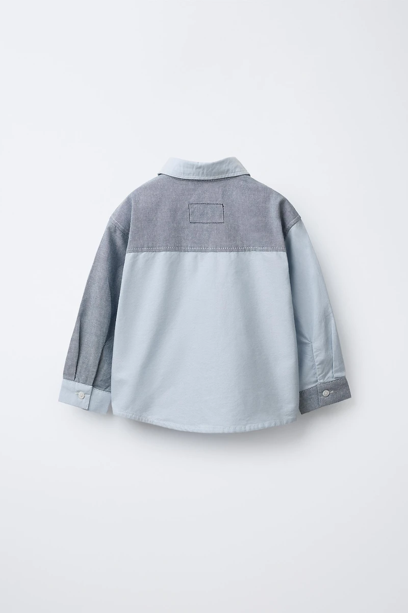 CHEMISE PATCHWORK OXFORD POCHE