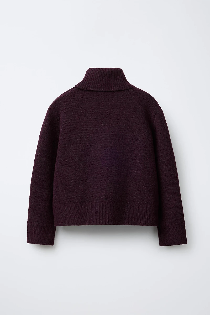 PLAIN KNIT TURTLENECK SWEATER