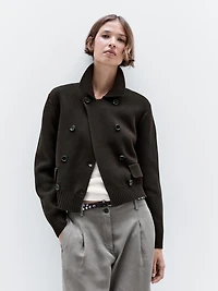 Gilet en maille à double boutonnage 100 % coton
