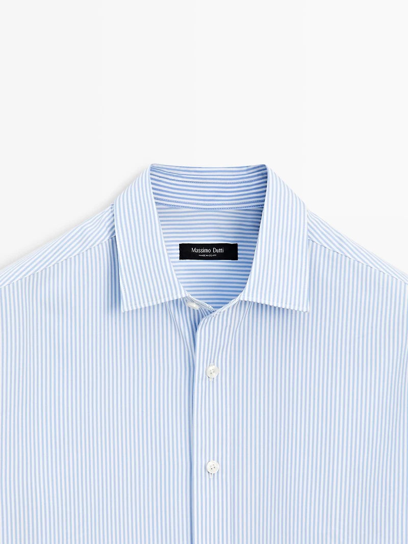100% cotton regular fit striped shirt