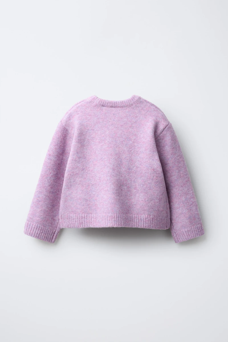 SPARKLY BOW KNIT SWEATER WITH WOOL