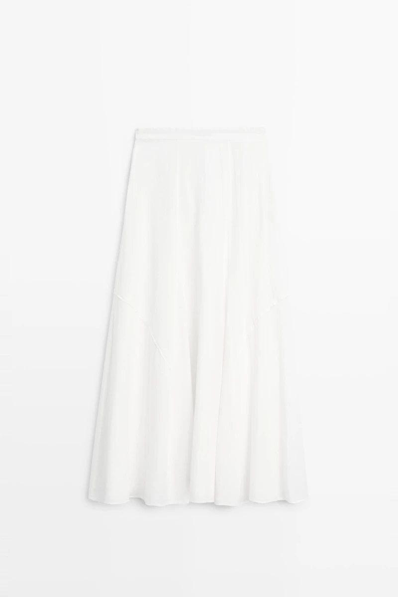Flowing midi skirt with panel detail