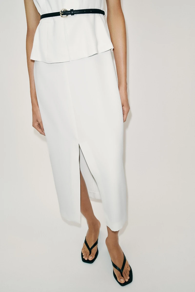 BELTED MIDI DRESS