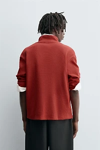 CONTRAST TEXTURED POLO SHIRT