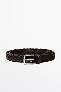 Braided leather belt