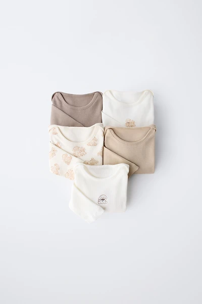 FIVE-PACK OF PUPPY BODYSUITS