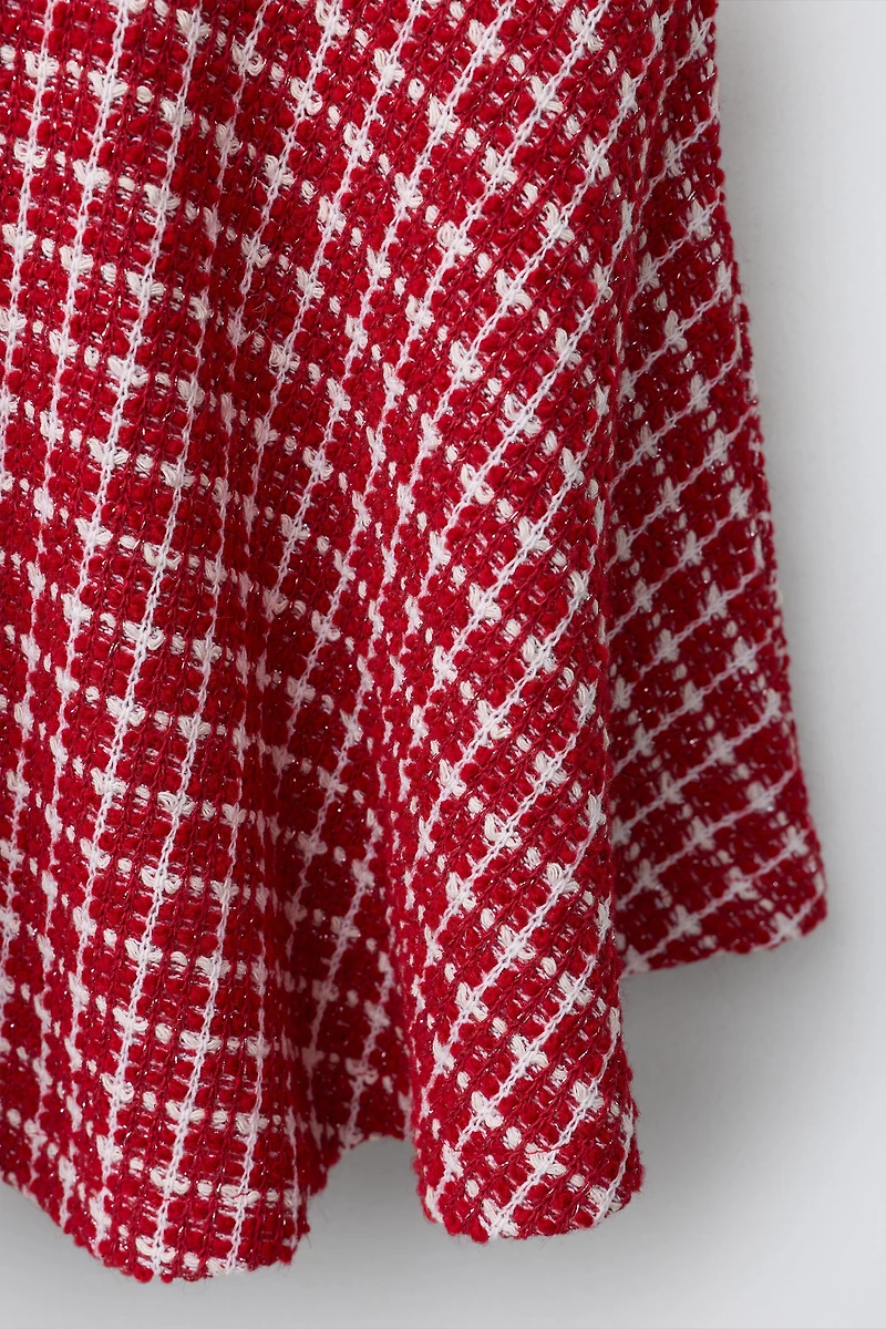 TEXTURED BUTTON SKIRT