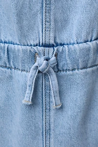 LONG DENIM OVERALLS WITH HEART PATCH