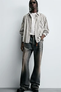 STRIPED COTTON-VISCOSE SHIRT