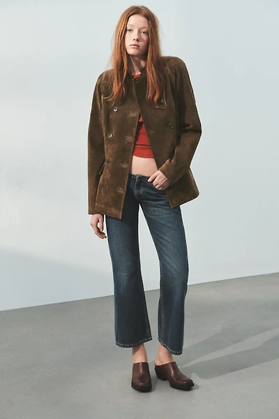 100% SUEDE LEATHER FITTED JACKET