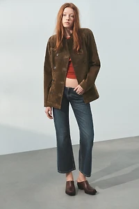 100% SUEDE LEATHER FITTED JACKET