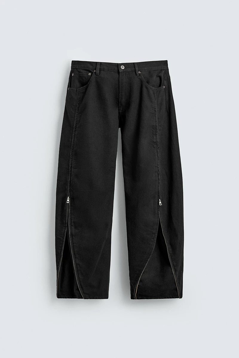 JEAN BARREL FIT À ZIPS