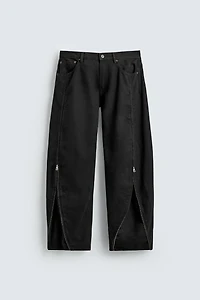 JEAN BARREL FIT À ZIPS