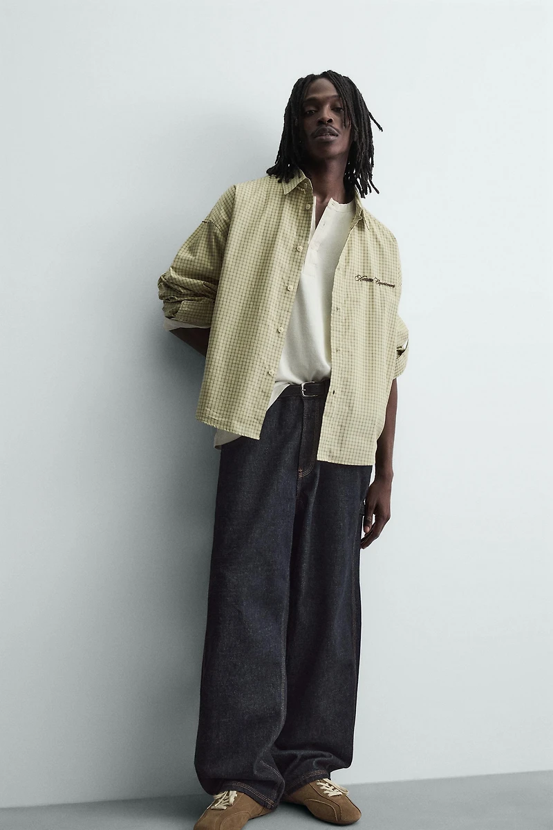 EMBROIDERED PLAID SHIRT