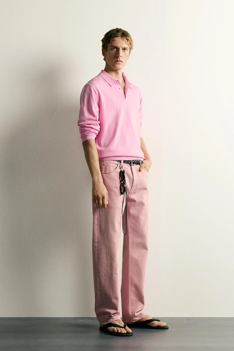 RELAXED FIT KNIT POLO SHIRT