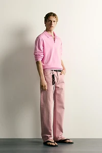 RELAXED FIT KNIT POLO SHIRT