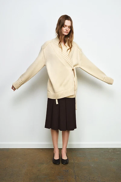 GILET KIMONO CROISÉ EN MAILLE