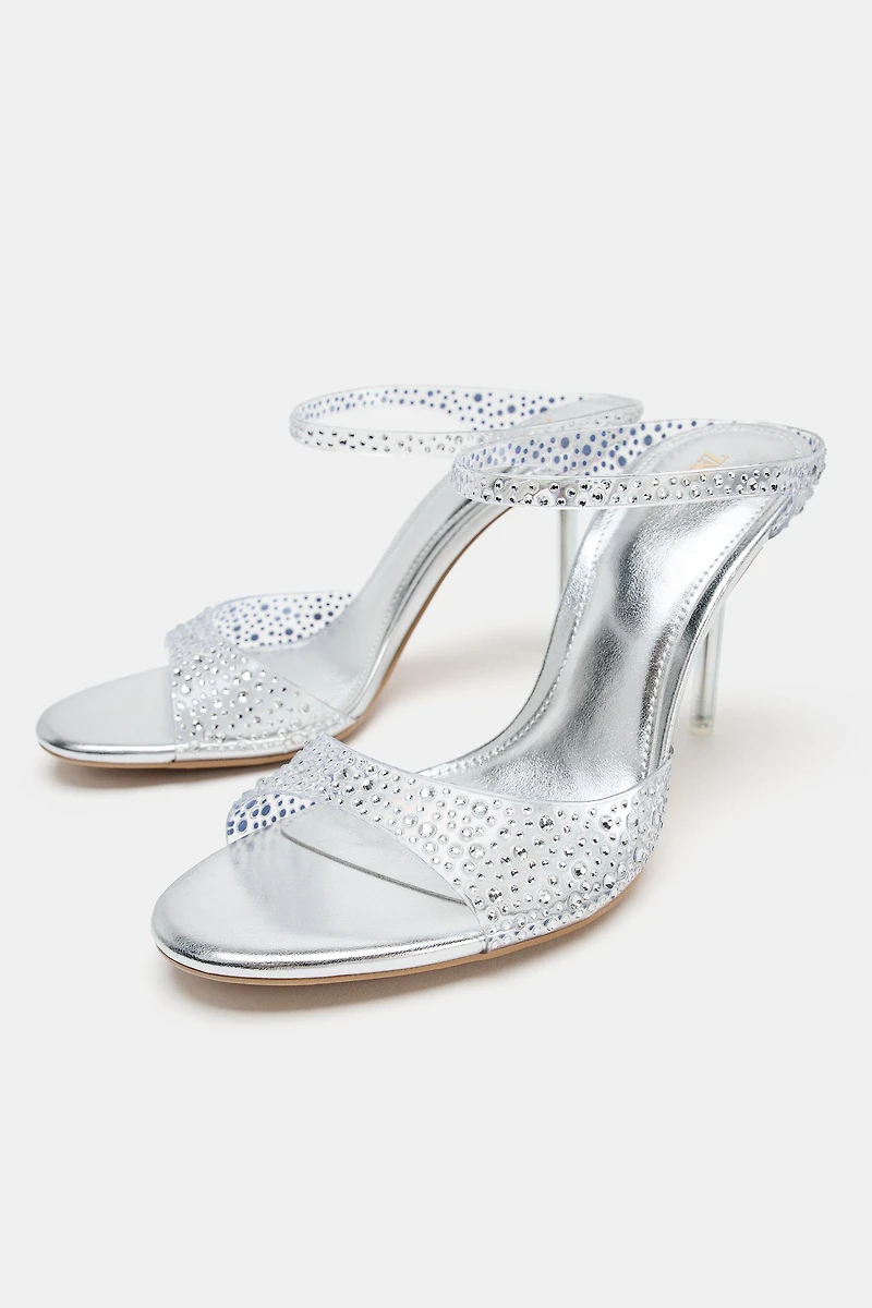 VINYL HEELED SANDALS