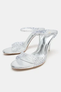VINYL HEELED SANDALS