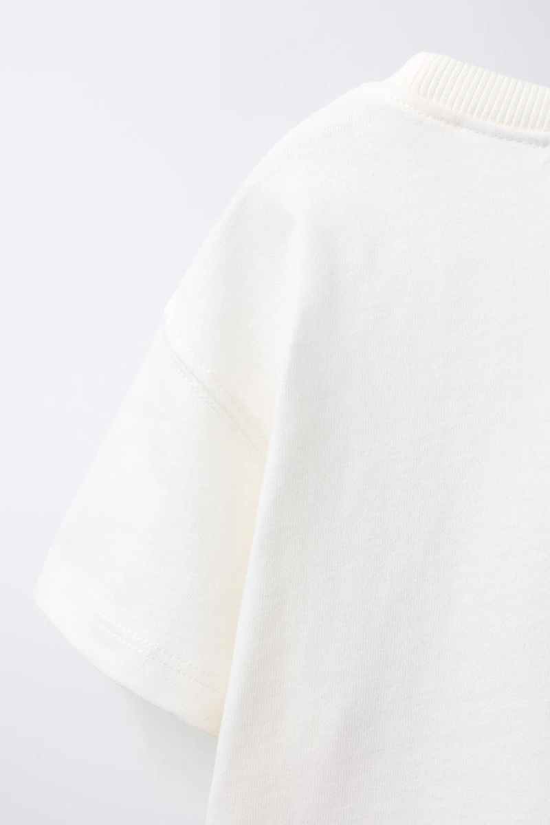 FLOCKED TEXT T-SHIRT