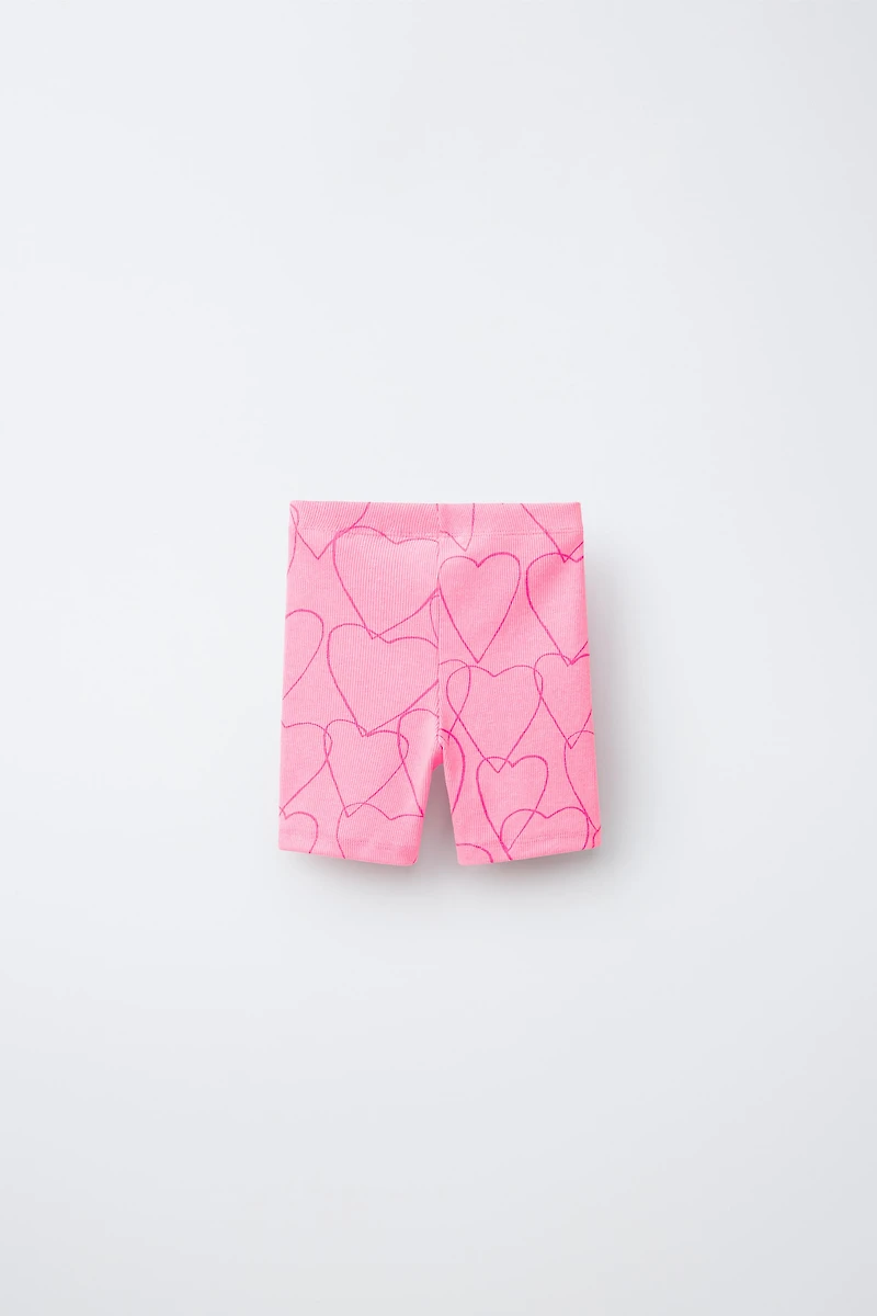LEMON PRINT RIBBED CYCLING SHORTS