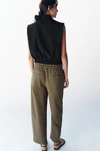 PANTALON TAPERED À TAILLE ÉLASTIQUE