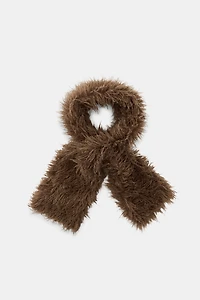 PLAIN FAUX FUR SCARF