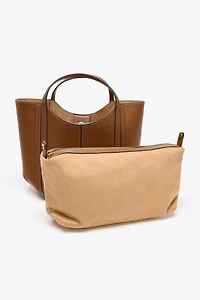 TOPSTITCHED MINI CITY BAG