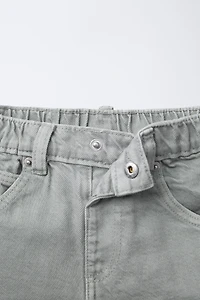 PLEATED BAGGY TWILL PANTS