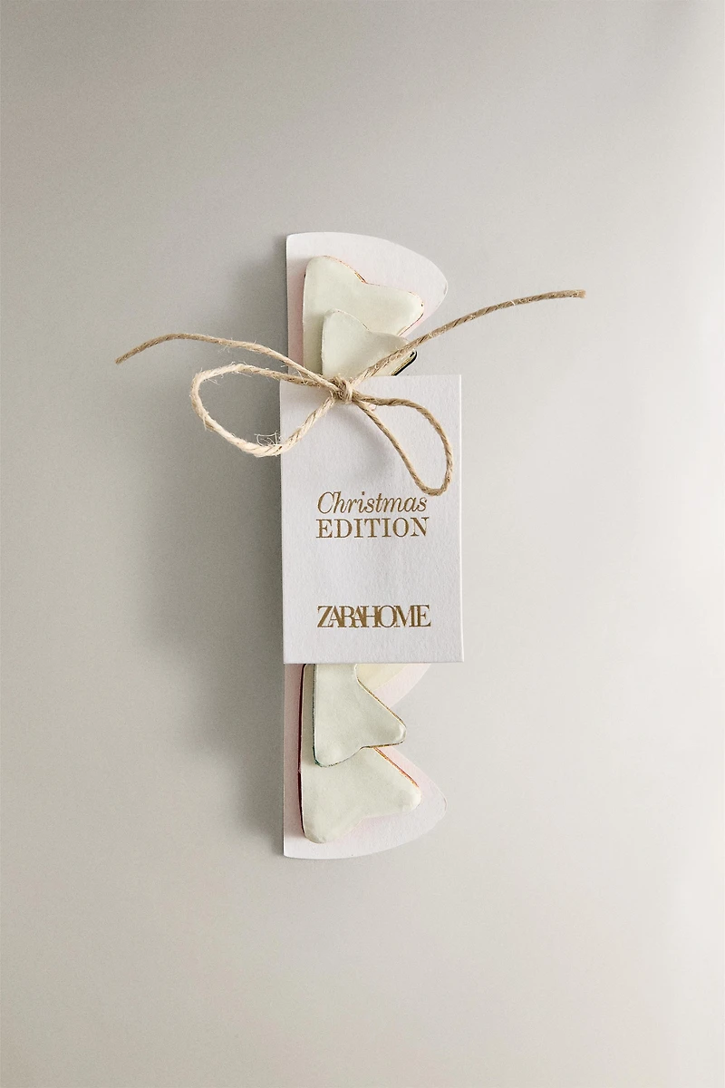 SET OF 2 DECORATIVE PAPER CANDY CHRISTMAS ORNAMENTS