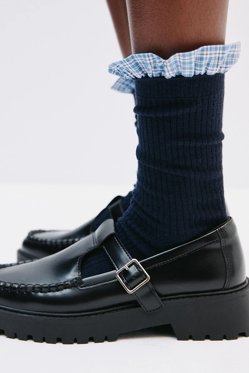 TWO-PACK OF RUFFLE COMBINED SOCKS