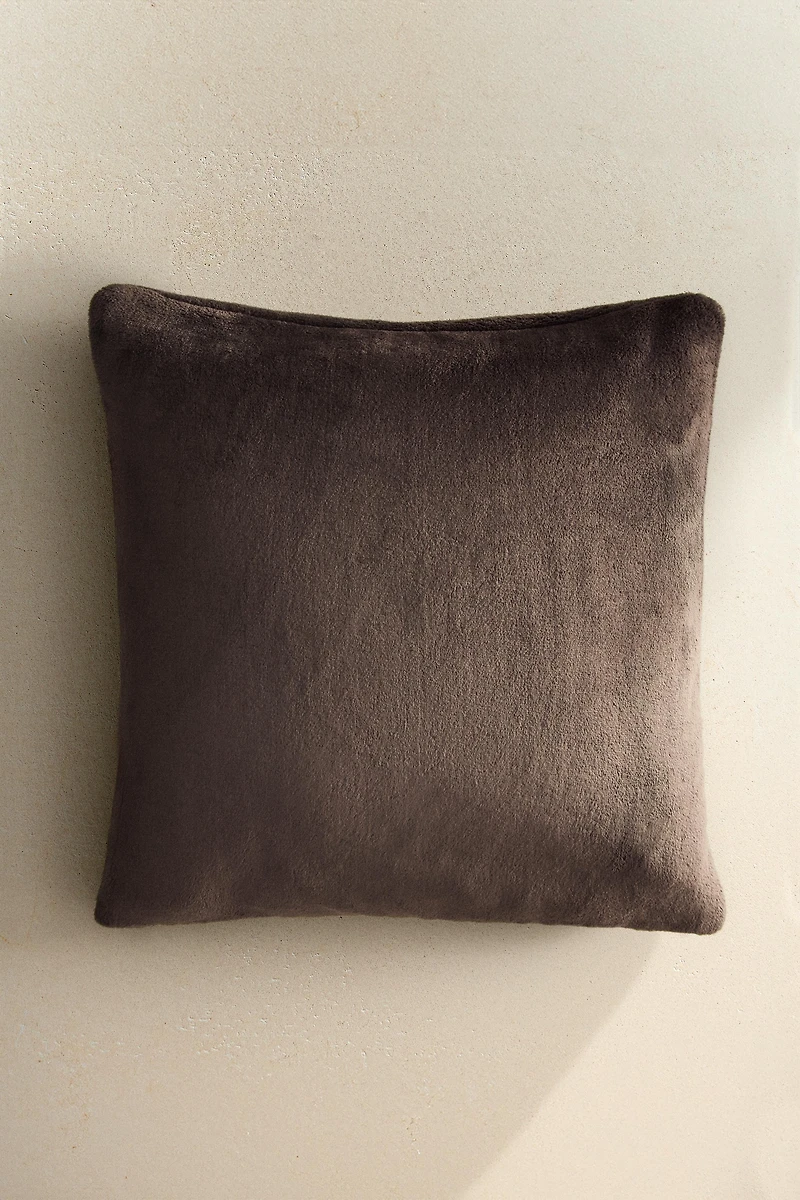 FAUX FUR THROW PILLOW COVER