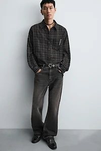 TEXTURED PLAID SHIRT
