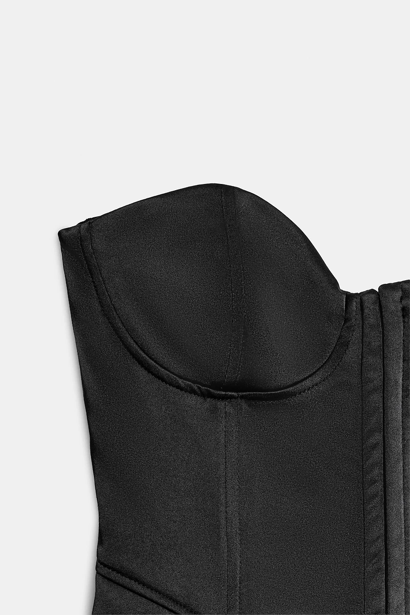 SATIN EFFECT SWEETHEART CORSET TOP