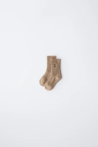 EMBROIDERED KNIT SOCKS