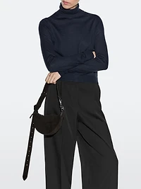 Mini-sac à bandoulière en croûte de cuir