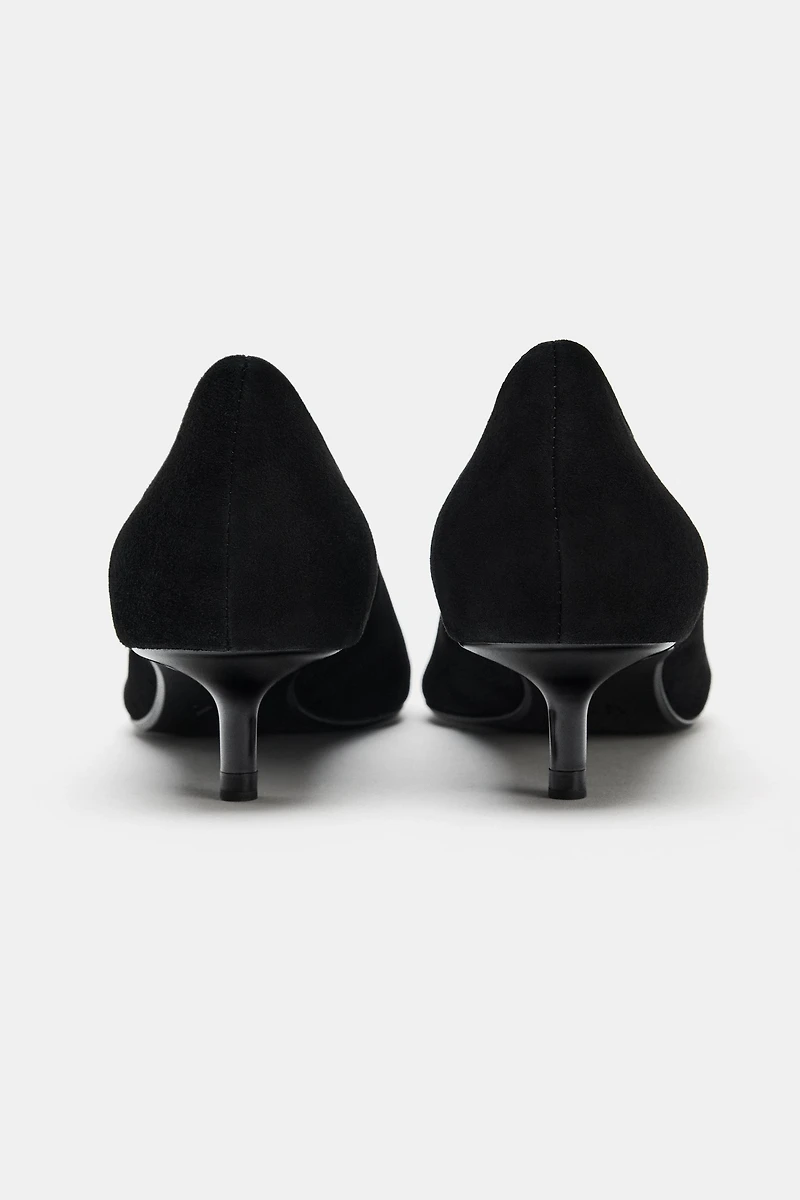 SUEDE KITTEN HEEL SHOES