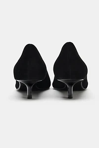 SUEDE KITTEN HEEL SHOES