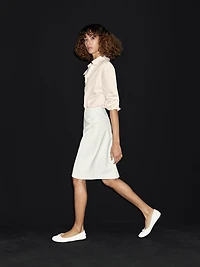 Nappa leather midi skirt