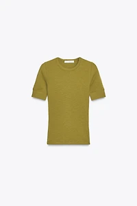 SHORT SLEEVE RIB T-SHIRT
