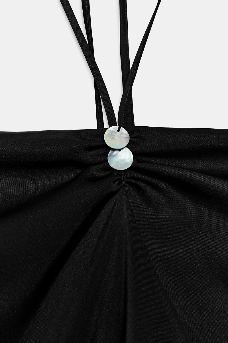 BEADED HALTER TOP