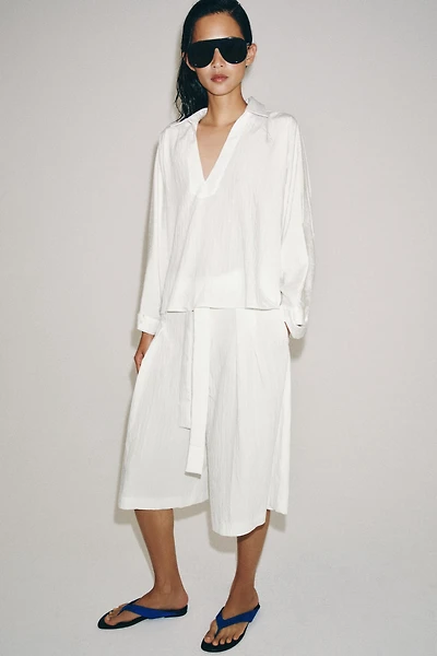 ZW COLLECTION OVERSIZED TEXTURED SHIRT