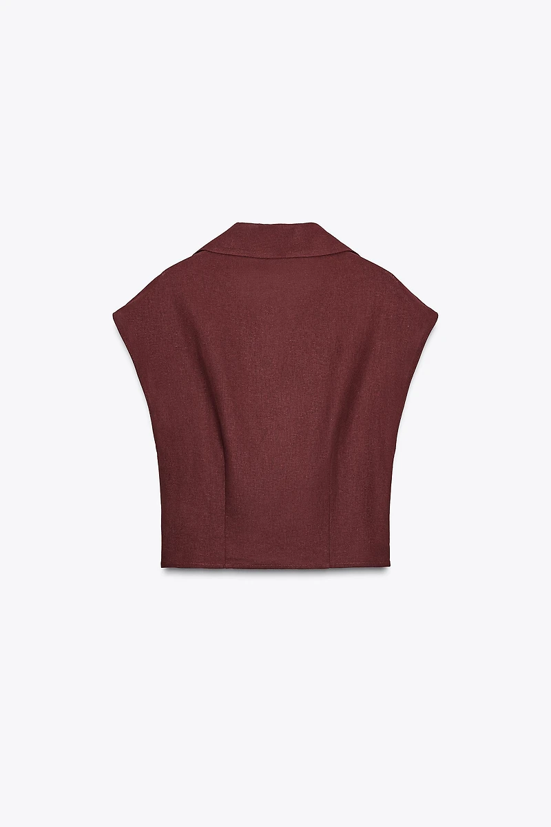 LINEN WRAP TOP