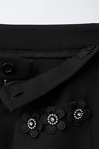 JEWELED FLORAL PANTS