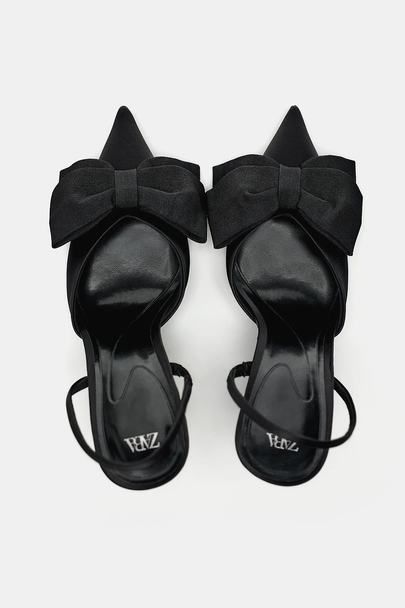 BOW TRIM HEELED SHOES