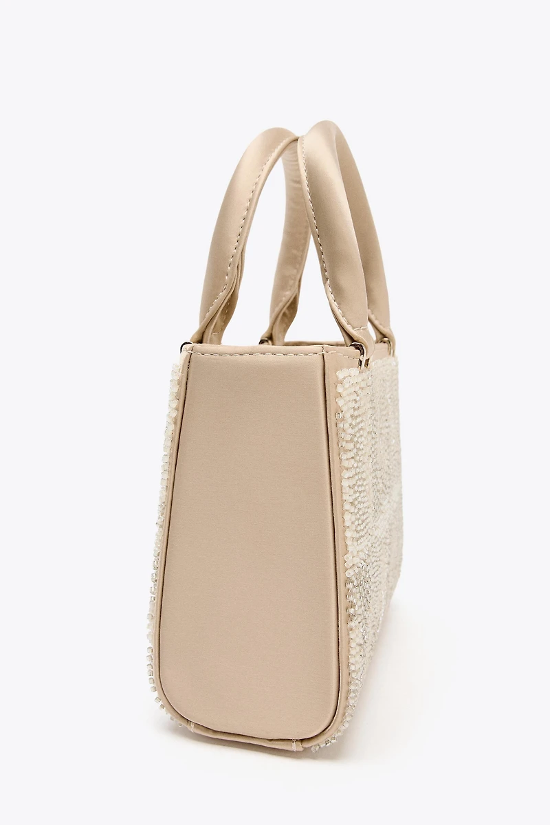 SATIN EFFECT PEARL BAG