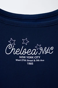 RIBBED TEXT TOP
