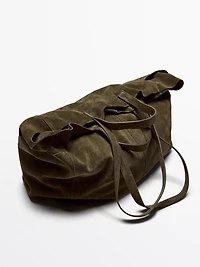 leather and split maxi shopper bag